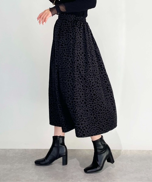 PICCIN(ピッチン)の「フロッキーレオパードスカート(スカート・レディース・オフホワイト/ブラック・L/M)」の20枚目の写真