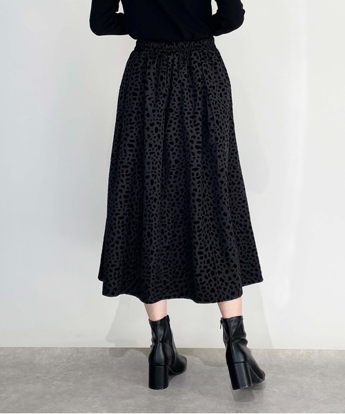 PICCIN(ピッチン)の「フロッキーレオパードスカート(スカート・レディース・オフホワイト/ブラック・L/M)」の21枚目の写真