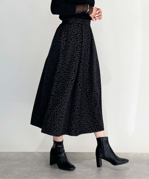 PICCIN(ピッチン)の「フロッキーレオパードスカート(スカート・レディース・オフホワイト/ブラック・L/M)」の19枚目の写真