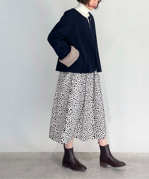 PICCIN(ピッチン)の「フロッキーレオパードスカート(スカート・レディース・オフホワイト/ブラック・L/M)」の17枚目の写真
