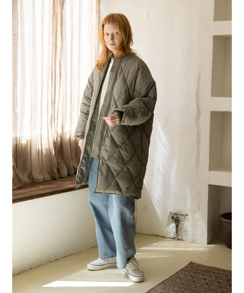 koe（コエ）の「ダイヤキルトロングコート（その他アウター・レディース・ホワイト/ブラック/カーキ・FREE）」の8枚目の写真