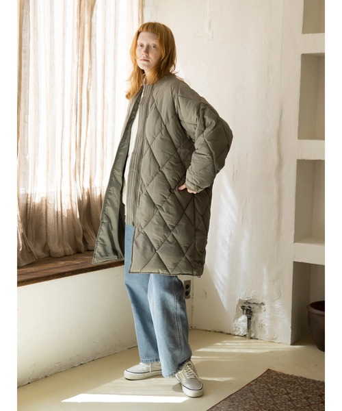 koe（コエ）の「ダイヤキルトロングコート（その他アウター・レディース・ホワイト/ブラック/カーキ・FREE）」の9枚目の写真