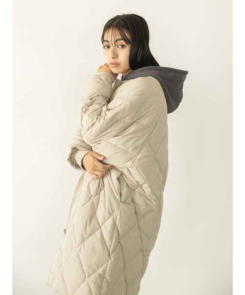 koe（コエ）の「ダイヤキルトロングコート（その他アウター・レディース・ホワイト/ブラック/カーキ・FREE）」の20枚目の写真
