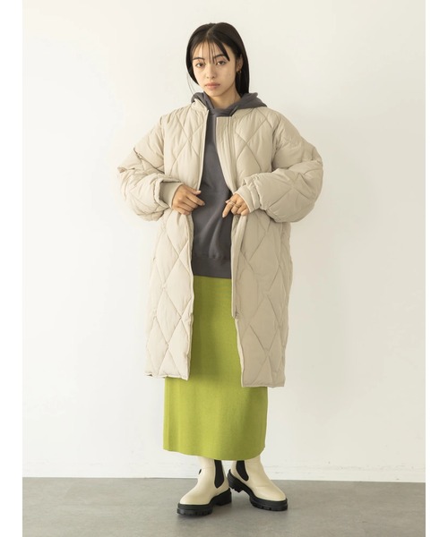 koe（コエ）の「ダイヤキルトロングコート（その他アウター・レディース・ホワイト/ブラック/カーキ・FREE）」の21枚目の写真