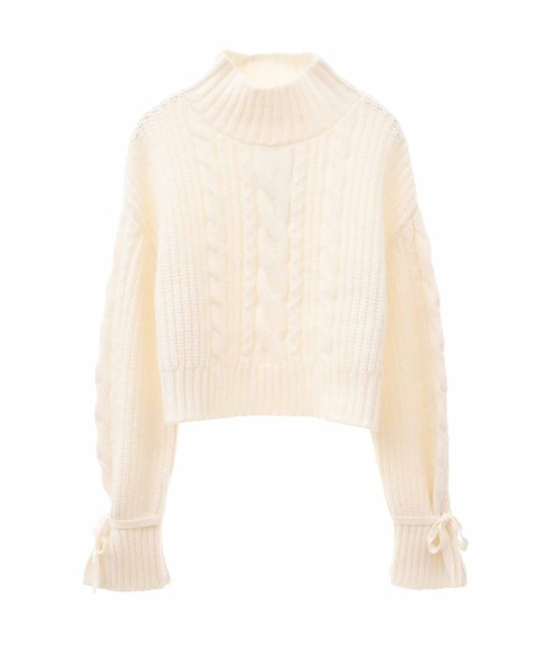 31 Sons de mode（トランテアン　ソン　ドゥ　モード）の「モックネックケーブルニット（ニット/セーター・レディース・オフホワイト/ラベンダー/ライトグリーン・36）」の11枚目の写真