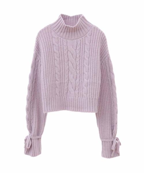 31 Sons de mode（トランテアン　ソン　ドゥ　モード）の「モックネックケーブルニット（ニット/セーター・レディース・オフホワイト/ラベンダー/ライトグリーン・36）」の13枚目の写真