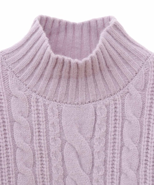 31 Sons de mode（トランテアン　ソン　ドゥ　モード）の「モックネックケーブルニット（ニット/セーター・レディース・オフホワイト/ラベンダー/ライトグリーン・36）」の14枚目の写真