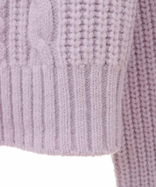 31 Sons de mode（トランテアン　ソン　ドゥ　モード）の「モックネックケーブルニット（ニット/セーター・レディース・オフホワイト/ラベンダー/ライトグリーン・36）」の16枚目の写真