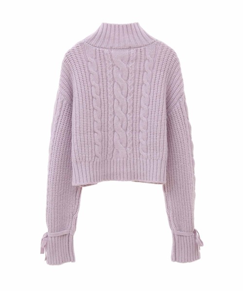 31 Sons de mode（トランテアン　ソン　ドゥ　モード）の「モックネックケーブルニット（ニット/セーター・レディース・オフホワイト/ラベンダー/ライトグリーン・36）」の18枚目の写真