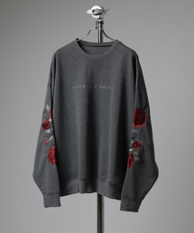 RE730（アールイーセブンサーティー）の「Sleeve rose embroidery wide sweatshirt / 袖ローズ刺繍 ワイドスウェット unisex（スウェット）」