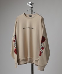 RE730（アールイーセブンサーティー）の「Sleeve rose embroidery wide sweatshirt / 袖ローズ刺繍 ワイドスウェット unisex（スウェット）」