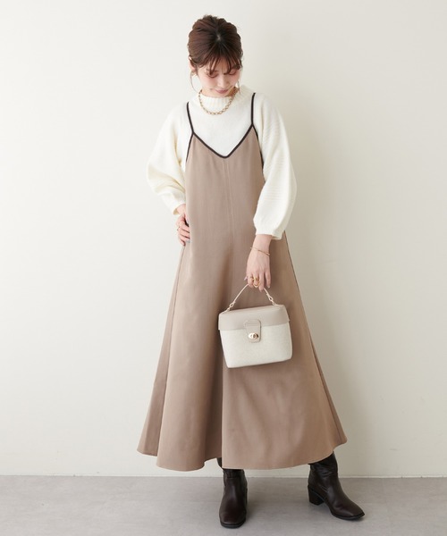 natural couture（ナチュラルクチュール）の「パイピングキャミワンピース（ワンピース・レディース・その他2/モカ/ブラック/その他1/その他3・FREE）」の13枚目の写真