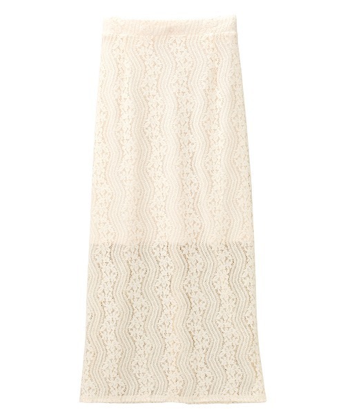 GeeRA（ジーラ）の「起毛レースタイトスカート（スカート・レディース・アイボリー/ブラック/ブラウン・SMALL/MEDIUM/LARGE）」の4枚目の写真