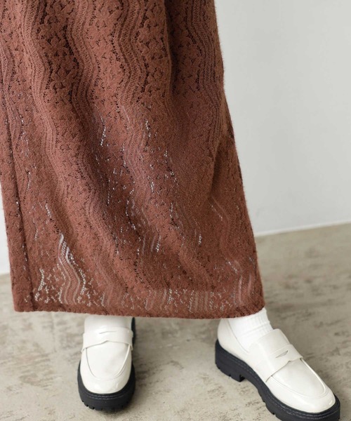 GeeRA（ジーラ）の「起毛レースタイトスカート（スカート・レディース・アイボリー/ブラック/ブラウン・SMALL/MEDIUM/LARGE）」の18枚目の写真