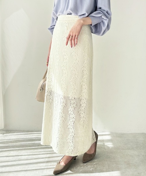 GeeRA（ジーラ）の「起毛レースタイトスカート（スカート・レディース・アイボリー/ブラック/ブラウン・SMALL/MEDIUM/LARGE）」の19枚目の写真