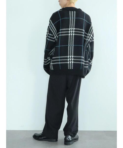 koe（コエ）の「ダブルジャガードビックチェックカーデ（カーディガン/ボレロ・メンズ・グレイッシュベージュ/ブラック・FREE）」の7枚目の写真
