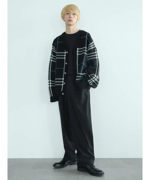 koe（コエ）の「ダブルジャガードビックチェックカーデ（カーディガン/ボレロ・メンズ・グレイッシュベージュ/ブラック・FREE）」の20枚目の写真