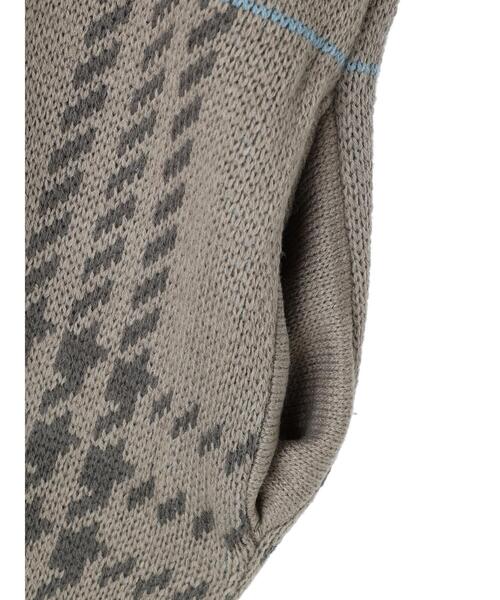 koe（コエ）の「ダブルジャガードビックチェックカーデ（カーディガン/ボレロ・メンズ・グレイッシュベージュ/ブラック・FREE）」の6枚目の写真