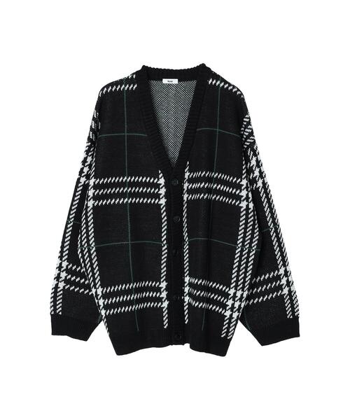 koe（コエ）の「ダブルジャガードビックチェックカーデ（カーディガン/ボレロ・メンズ・グレイッシュベージュ/ブラック・FREE）」の15枚目の写真