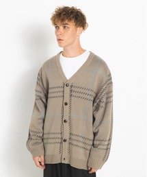 koe（コエ）の「ダブルジャガードビックチェックカーデ（カーディガン/ボレロ・メンズ）」