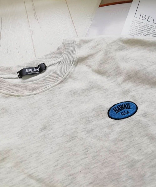 Dalfwin（ダールフィン）の「韓国ファッションHAWAII刺繍ロゴオーバーサイズスウェット（スウェット・レディース・オートミール/ミント/ブラック・FREE）」の5枚目の写真