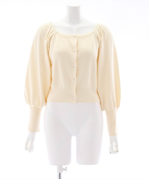 clear（クリア）の「七分袖スクエアネックカーデ【セット可】 ≪2022AW新作≫（ニット/セーター・レディース・アイボリー/ブラック/グレー・F）」の2枚目の写真
