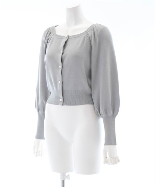 clear（クリア）の「七分袖スクエアネックカーデ【セット可】 ≪2022AW新作≫（ニット/セーター・レディース・アイボリー/ブラック/グレー・F）」の4枚目の写真