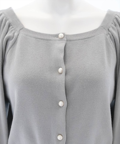 clear（クリア）の「七分袖スクエアネックカーデ【セット可】 ≪2022AW新作≫（ニット/セーター・レディース・アイボリー/ブラック/グレー・F）」の8枚目の写真
