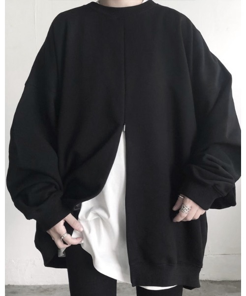 YACA（ヤーカ）の「3way ZIP OPEN SWEAT/3wayジップオープンスウェット（スウェット・レディース・アッシュグレー/ブラック・FREE）」の2枚目の写真