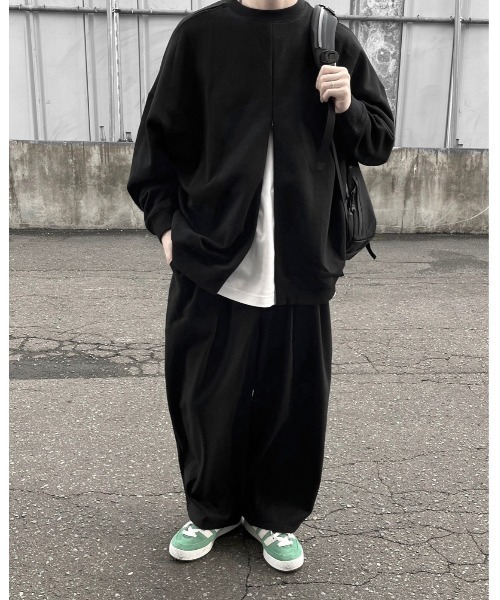 YACA（ヤーカ）の「3way ZIP OPEN SWEAT/3wayジップオープンスウェット（スウェット・レディース・アッシュグレー/ブラック・FREE）」の6枚目の写真