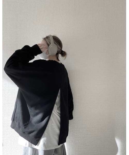 YACA（ヤーカ）の「3way ZIP OPEN SWEAT/3wayジップオープンスウェット（スウェット・レディース・アッシュグレー/ブラック・FREE）」の13枚目の写真