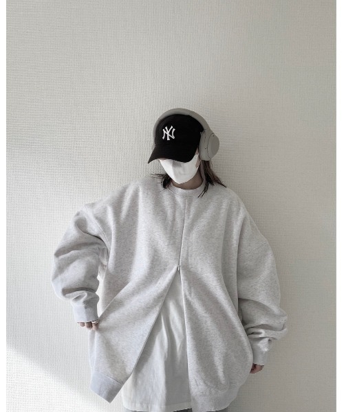 YACA（ヤーカ）の「3way ZIP OPEN SWEAT/3wayジップオープンスウェット（スウェット・レディース・アッシュグレー/ブラック・FREE）」の11枚目の写真