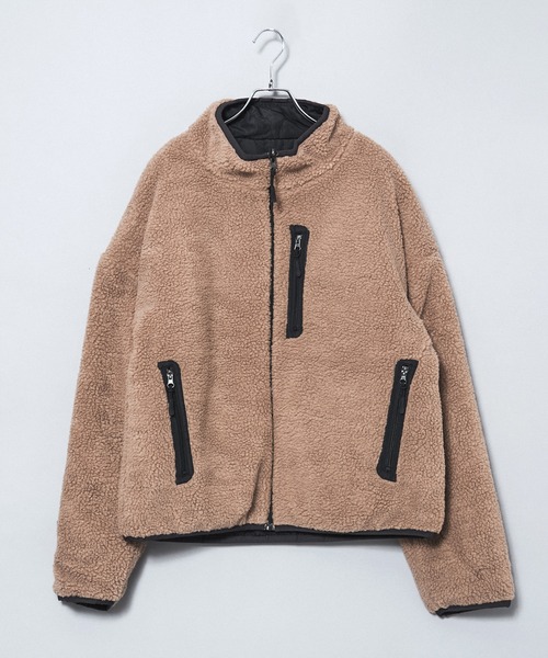 THE HITSS（ヒッツ）の「【THE HITSS】ビッグシルエット シープボア キルティング リバーシブル パデッドブルゾン（ブルゾン・メンズ・ネイビー/ブラック/ベージュ/グレー/アニマル/アイボリー・M/L）」の5枚目の写真