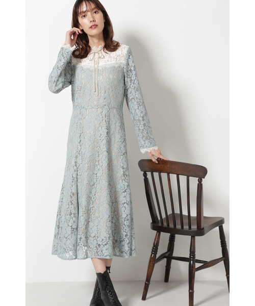 極美品✨ジルスチュアート　ドンナエンブロイダリーワンピース　ラベンダー　レース 極美品✨ジルスチュアート ドンナエンブロイダリーワンピース