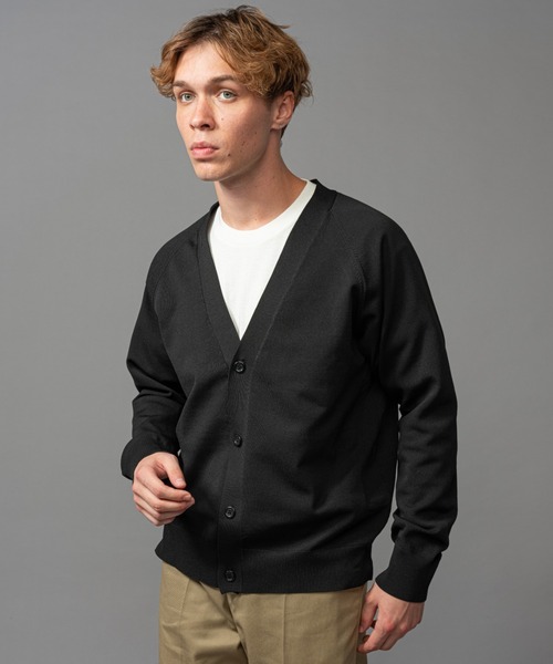 MR.OLIVE（ミスターオリーブ）の「12ゲージ ポリエステルニット / スタンダード カーディガン（カーディガン/ボレロ・メンズ・グリーン/ブラック/ベージュ/レッド・MEDIUM/LARGE）」の2枚目の写真