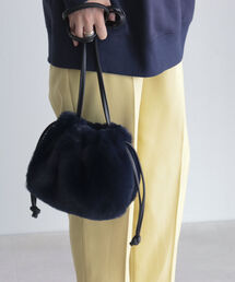 ファー巾着ショルダーバッグ