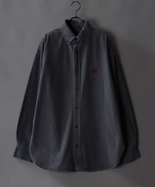 SITRY（シトリー）の「Oversize Drop shoulder BD shirt/オーバーサイズ ドロップショルダー ボタンダウン シャツ（シャツ/ブラウス・メンズ・ブラック系その他/ブルー系その他/グリーン/ベージュ/ネイビー・M/L/LL）」の2枚目の写真