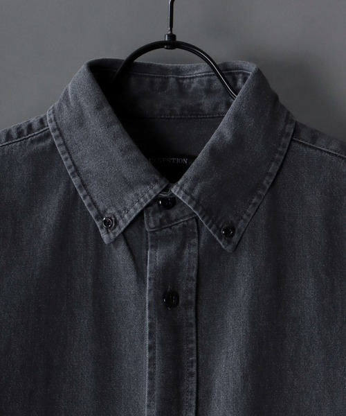 SITRY（シトリー）の「Oversize Drop shoulder BD shirt/オーバーサイズ ドロップショルダー ボタンダウン シャツ（シャツ/ブラウス・メンズ・ブラック系その他/ブルー系その他/グリーン/ベージュ/ネイビー・M/L/LL）」の6枚目の写真