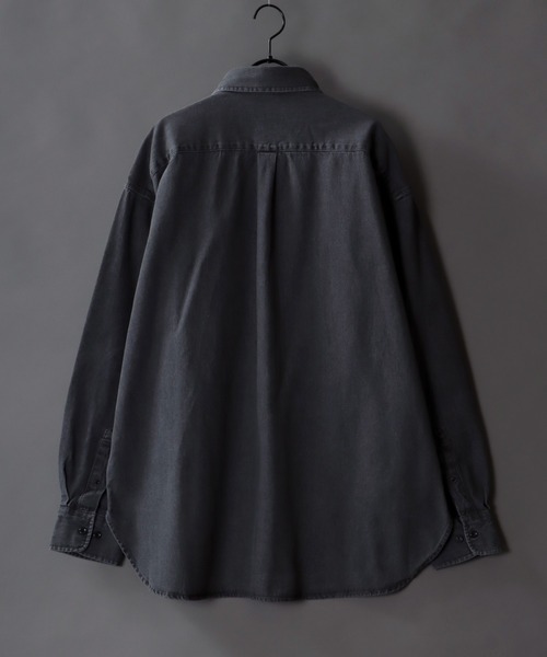 SITRY（シトリー）の「Oversize Drop shoulder BD shirt/オーバーサイズ ドロップショルダー ボタンダウン シャツ（シャツ/ブラウス・メンズ・ブラック系その他/ブルー系その他/グリーン/ベージュ/ネイビー・M/L/LL）」の10枚目の写真