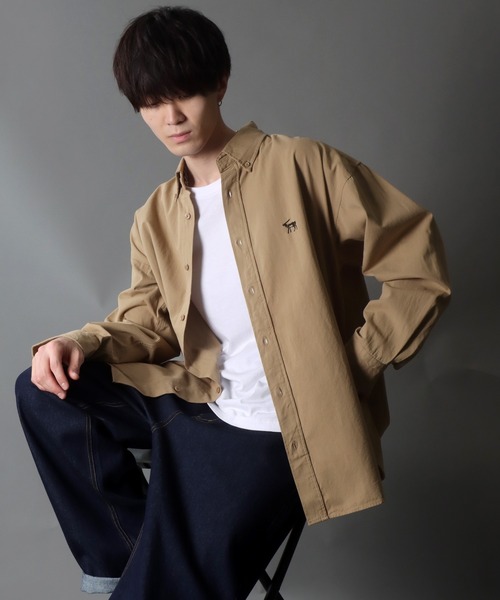 SITRY（シトリー）の「Oversize Drop shoulder BD shirt/オーバーサイズ ドロップショルダー ボタンダウン シャツ（シャツ/ブラウス・メンズ・ブラック系その他/ブルー系その他/グリーン/ベージュ/ネイビー・M/L/LL）」の21枚目の写真