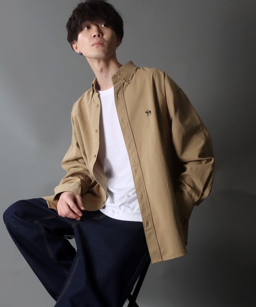 SITRY（シトリー）の「Oversize Drop shoulder BD shirt/オーバーサイズ ドロップショルダー ボタンダウン シャツ（シャツ/ブラウス・メンズ・ブラック系その他/ブルー系その他/グリーン/ベージュ/ネイビー・M/L/LL）」の22枚目の写真