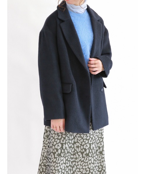 Te chichi（テチチ）の「シャギーテーラードジャケットコート（テーラードジャケット・レディース・ベージュ/ネイビー・ﾌﾘ-）」の11枚目の写真