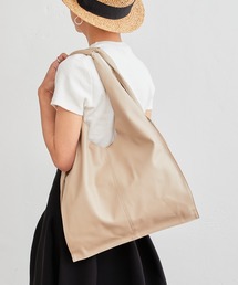 フェイクレザー トライアングルトート 三角バッグ