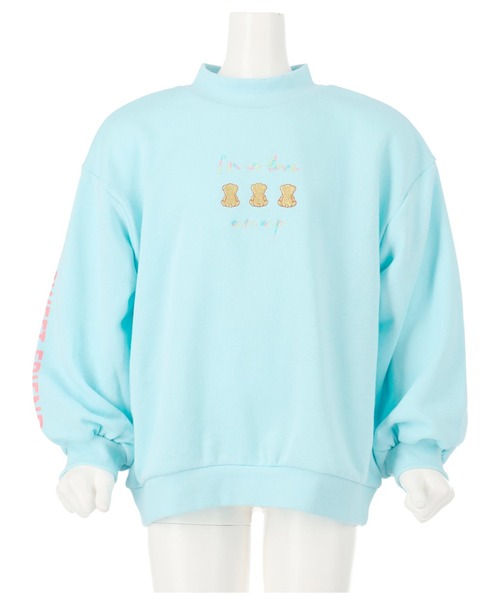 ANAP kids(アナップキッズ)の「プチハイネッククマ刺繍裏毛トレーナー(スウェット・キッズ・オフホワイト/ベージュ/サックスブルー・130cm/110cm/120cm)」の9枚目の写真