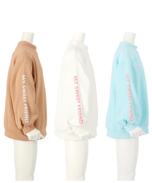 ANAP kids(アナップキッズ)の「プチハイネッククマ刺繍裏毛トレーナー(スウェット・キッズ・オフホワイト/ベージュ/サックスブルー・130cm/110cm/120cm)」の11枚目の写真