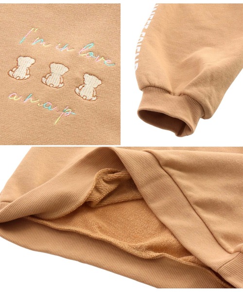 ANAP kids(アナップキッズ)の「プチハイネッククマ刺繍裏毛トレーナー(スウェット・キッズ・オフホワイト/ベージュ/サックスブルー・130cm/110cm/120cm)」の12枚目の写真