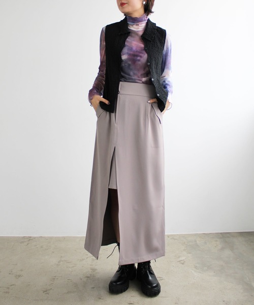 GeeRA（ジーラ）の「ポケット付スリットタイトスカート（スカート・レディース・ブラック/グレー・SMALL/MEDIUM/LARGE）」の3枚目の写真