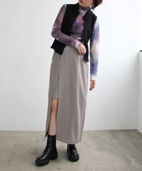 GeeRA（ジーラ）の「ポケット付スリットタイトスカート（スカート・レディース・ブラック/グレー・SMALL/MEDIUM/LARGE）」の4枚目の写真
