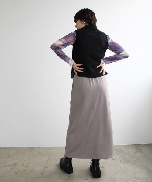 GeeRA（ジーラ）の「ポケット付スリットタイトスカート（スカート・レディース・ブラック/グレー・SMALL/MEDIUM/LARGE）」の6枚目の写真
