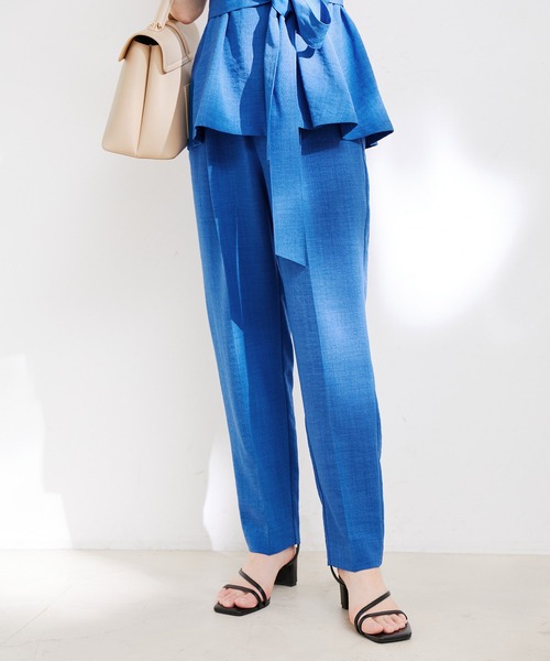 VIS（ビス）の「【接触冷感・洗える】美easy共布リボン付きテーパード